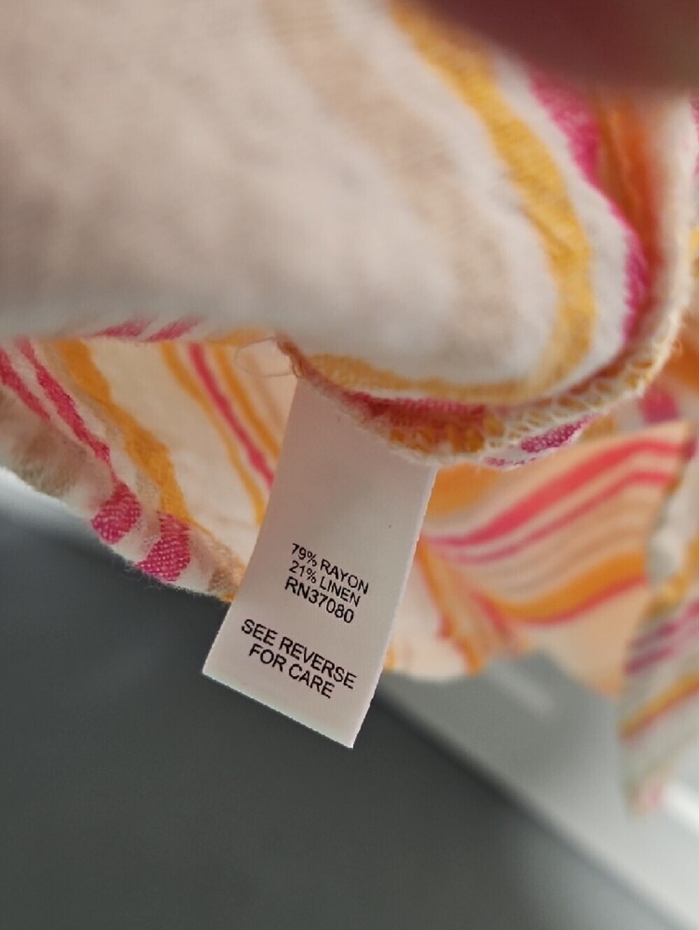 Cato Cream Tunic with Pink & Yellow Stripes - Picture 5 of 5